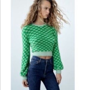 Green Checkered Sweater